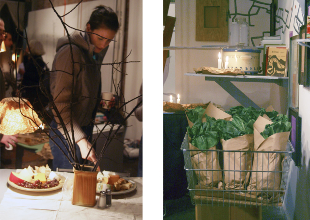 Guest and green vegetables in restaurant